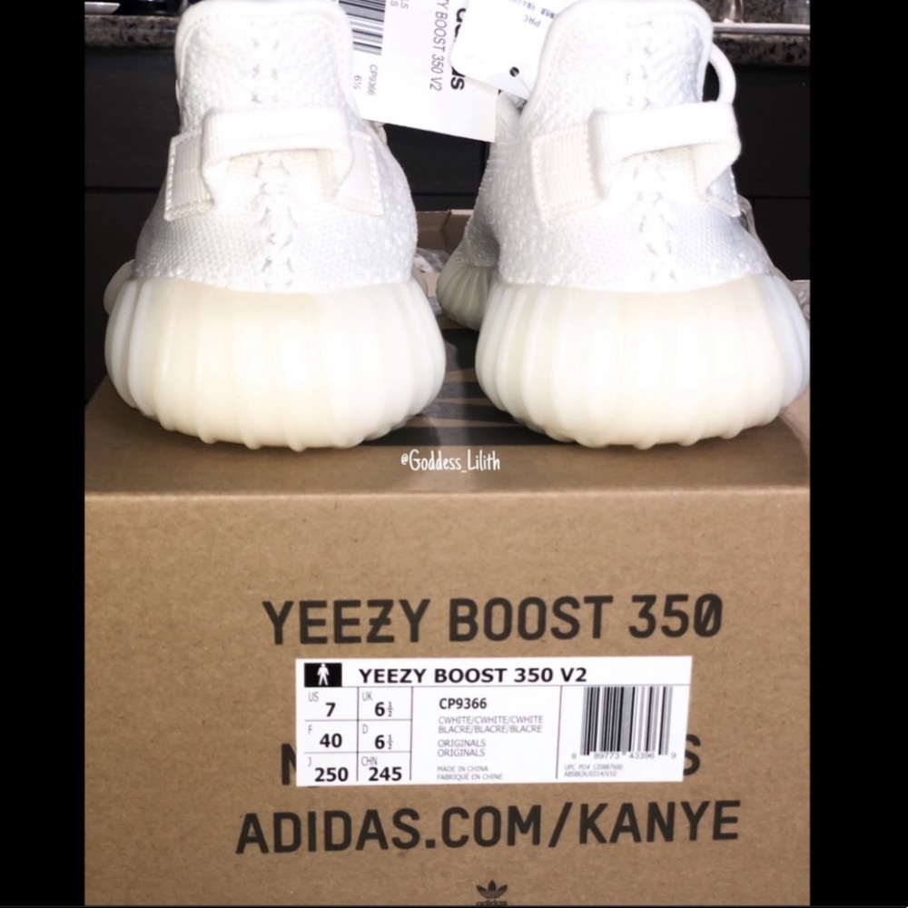 Yeezy 350 V2 Triple White Adidas Sneakers - Picture 6 of 14